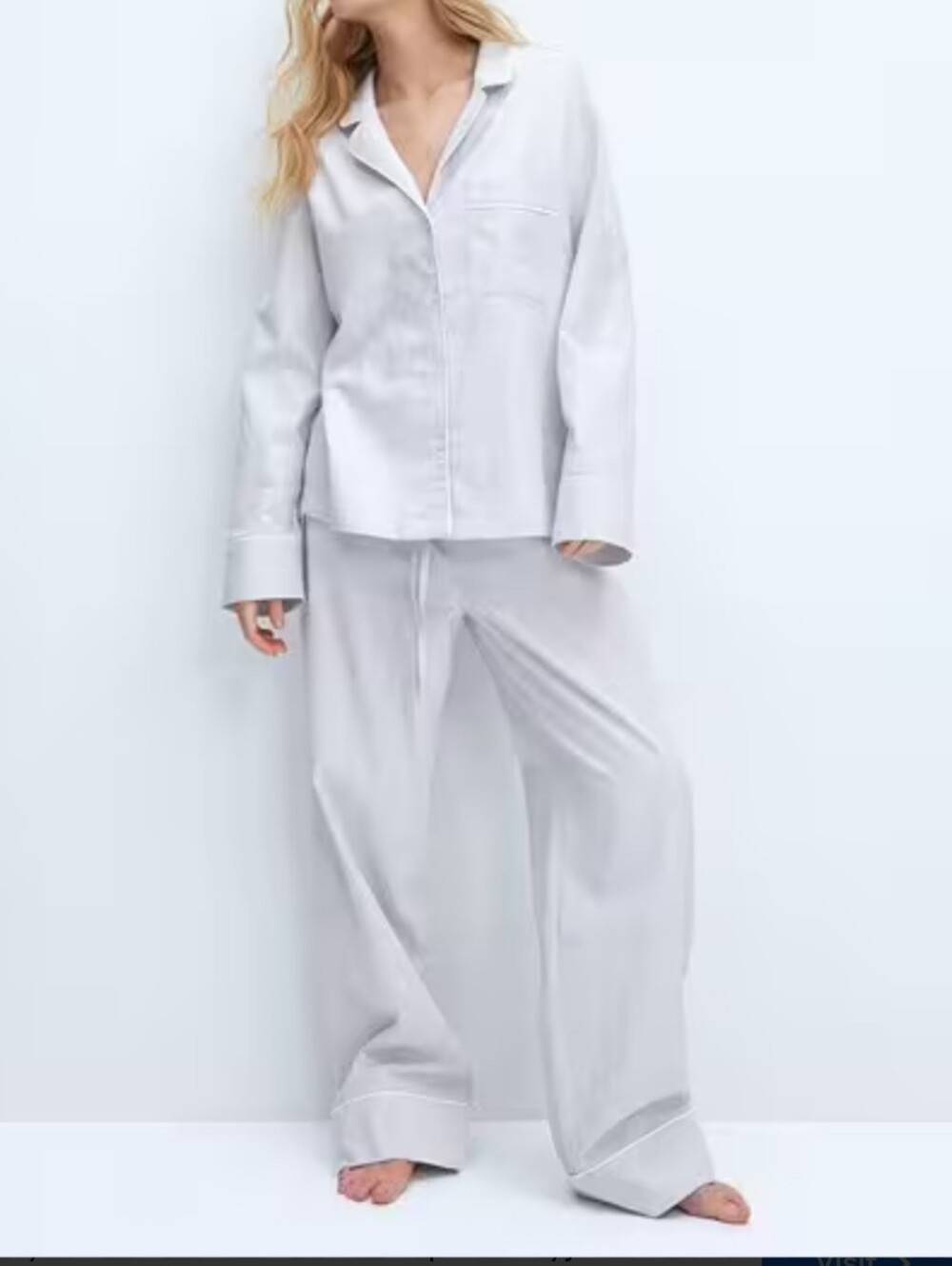 H&M Light Gray Cotton Pajama Set
